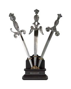 Set of Ornate Letter Openers With Stand 