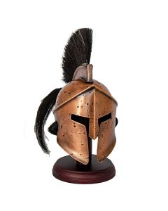 Mini Spartan Helmet (Antique Bronze) with Stand