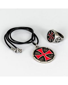 Templar Red Cross Gift Set - 2 Piece Pewter