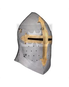 Sugar Loaf Helmet with Visor - Brass Cross