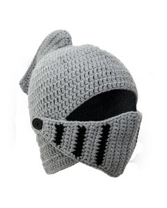 DAMAGED - Knitted Knight Helmet Hat - Child Size