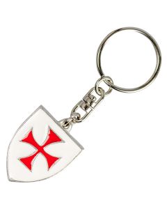 Knights Templar Shield Key Ring - Enamelled