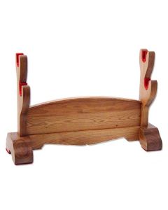 Double Sword Stand - Natural Wood 