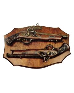 Display Plaque With 2 Dueling Pistols - 18th Century 