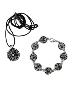 Viking Shield Pendant & Knotwork Bracelet Gift Set