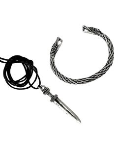 Viking Sword Pendant & Dragon Bracelet Gift Set