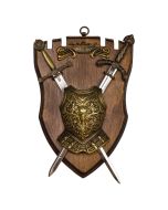 Miniature Chestplate and Swords on Display Plaque