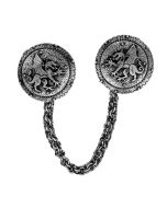 Order of the Dragon Cloak Clasp - Antique Silver 