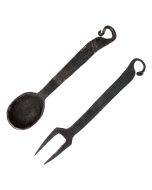 Medieval Spoon & Fork Set with Leather Pouch