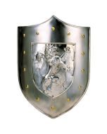 Silver Rampant Lion Shield