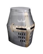 Crusader Great Helm - 16 gauge - Brass