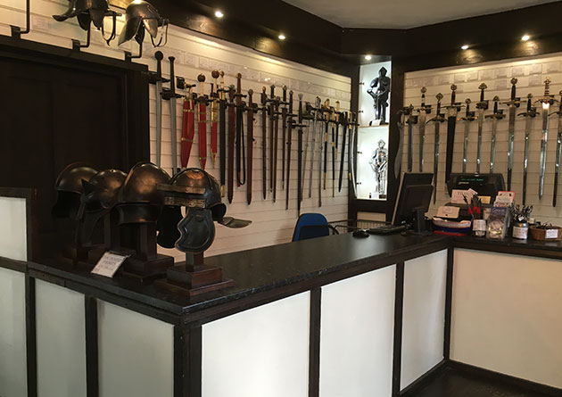 Photo of the trade showroom at The Knight Shop opposite Conwy Castle