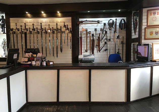 Photo of the trade showroom at The Knight Shop opposite Conwy Castle